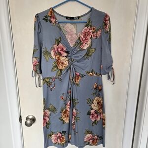 Rebel Sugar 70's Blue Floral Dress